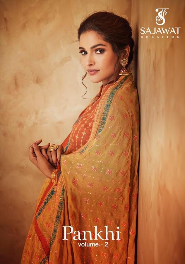 Sajawat Creation Faux Georgette Blooming Colour Salwar Suit