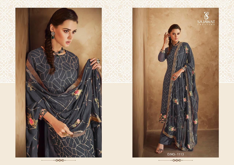Sajawat Creation Faux Georgette Blooming Colour Salwar Suit