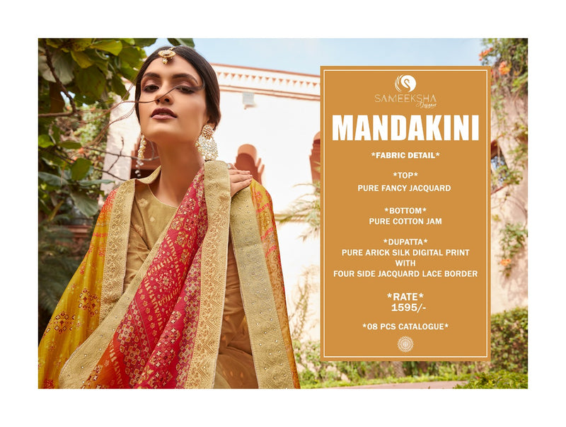 Sameeksha Designer Presents Mandakini Dola Jacquard Withj Fancy Work Designer Salwar Suits
