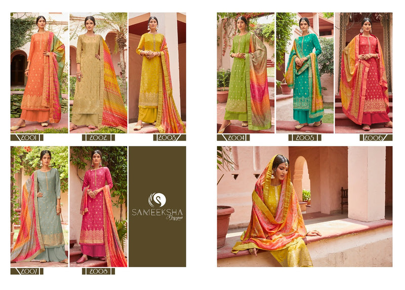 Sameeksha Designer Presents Mandakini Dola Jacquard Withj Fancy Work Designer Salwar Suits