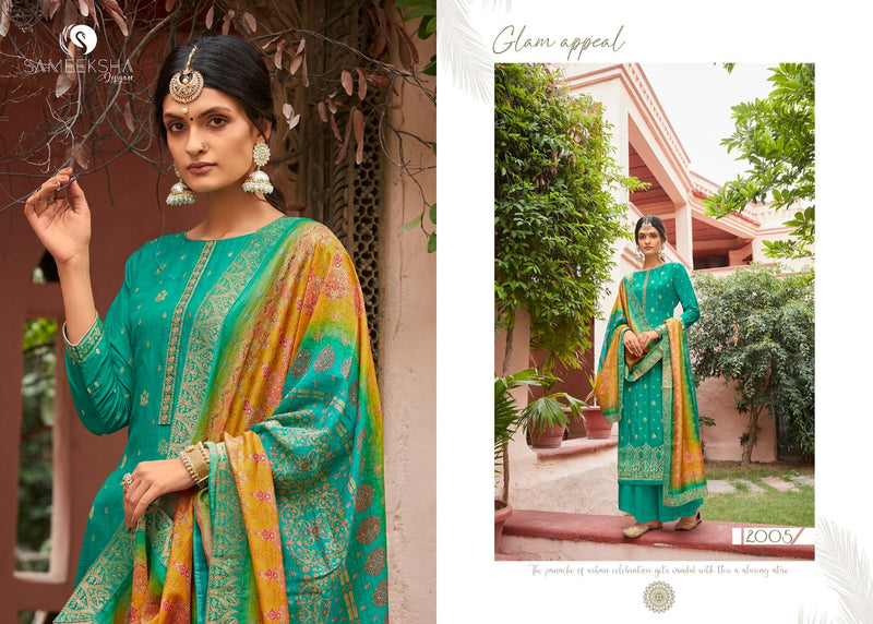 Sameeksha Designer Presents Mandakini Dola Jacquard Withj Fancy Work Designer Salwar Suits