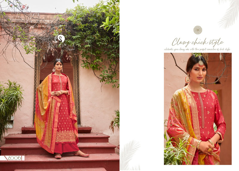 Sameeksha Designer Presents Mandakini Dola Jacquard Withj Fancy Work Designer Salwar Suits