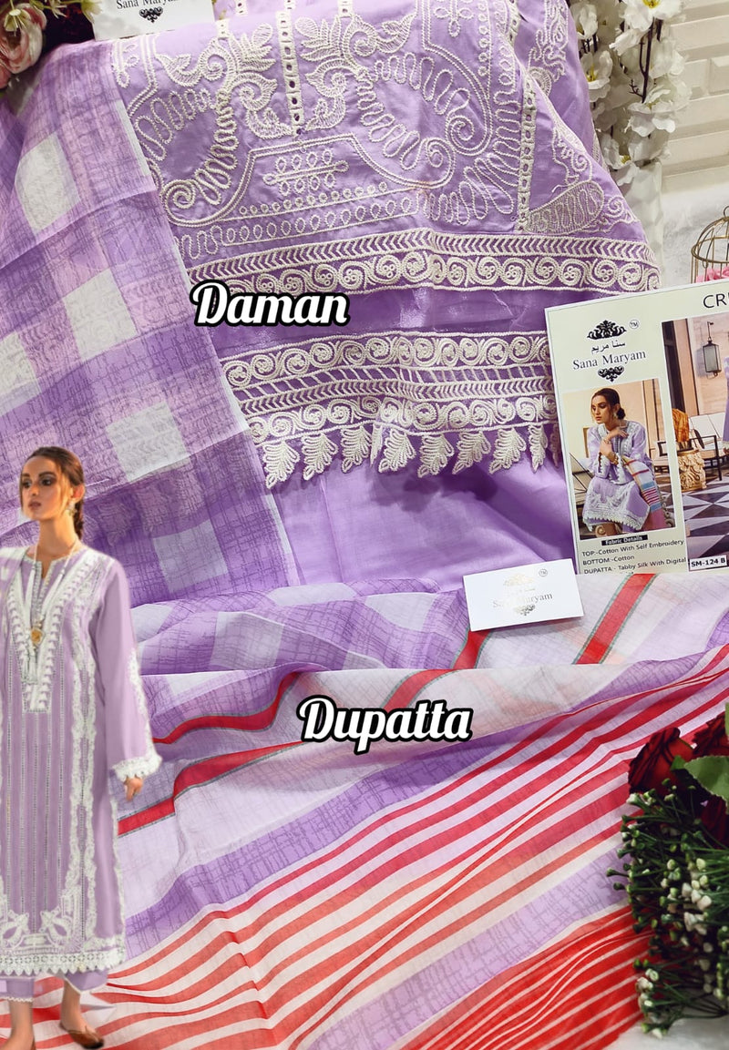 Sana Maryum Crimson Sm 24 Cotton With Self Embroidered Work Salwar Suit