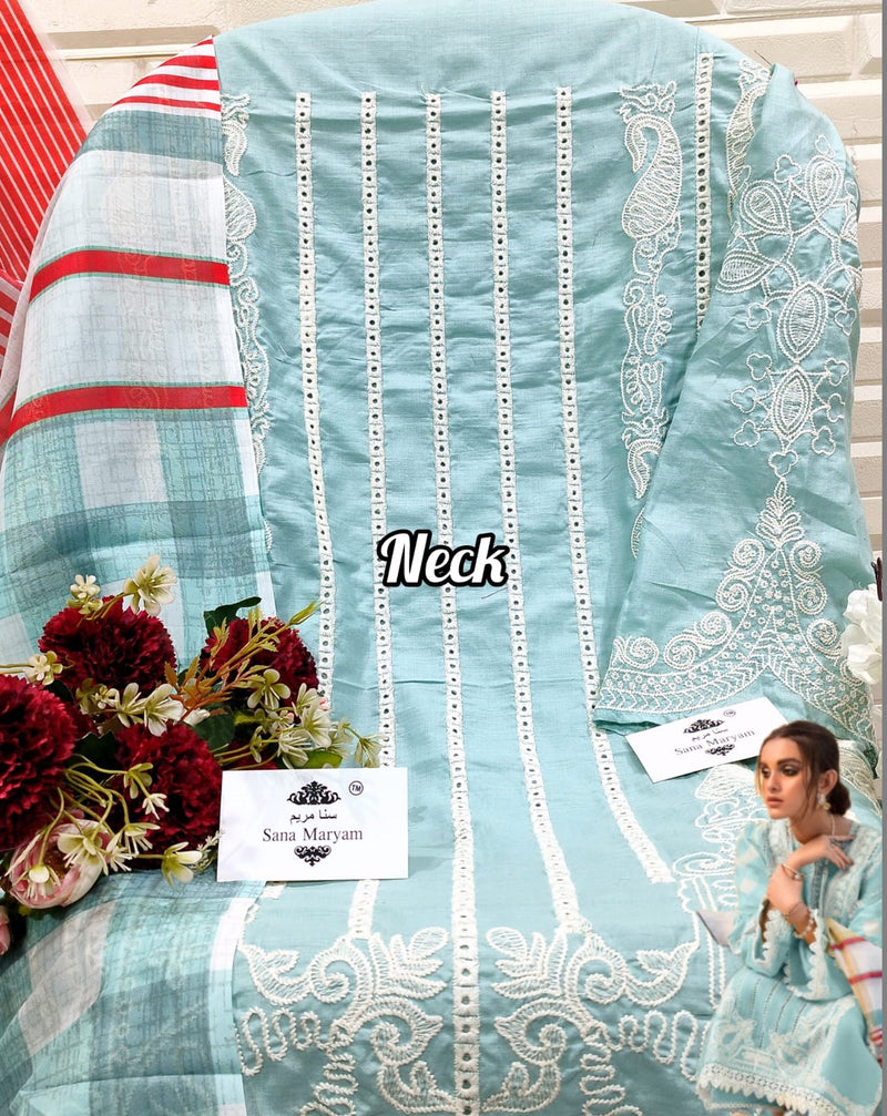 Sana Maryum Crimson Sm 24 Cotton With Self Embroidered Work Salwar Suit