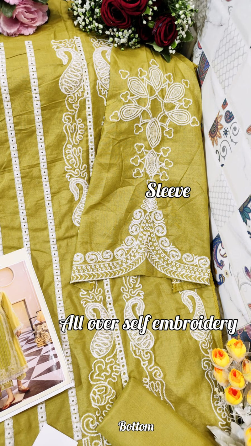 Sana Maryum Crimson Sm 24 Cotton With Self Embroidered Work Salwar Suit