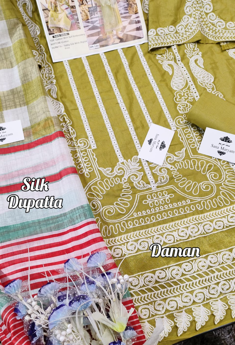 Sana Maryum Crimson Sm 24 Cotton With Self Embroidered Work Salwar Suit