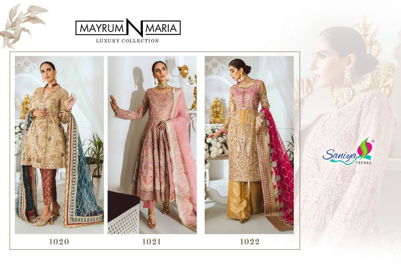 Saniya Trendz Mayrum N Maria Butterfly Net Embroidered Work Salwar Kameez