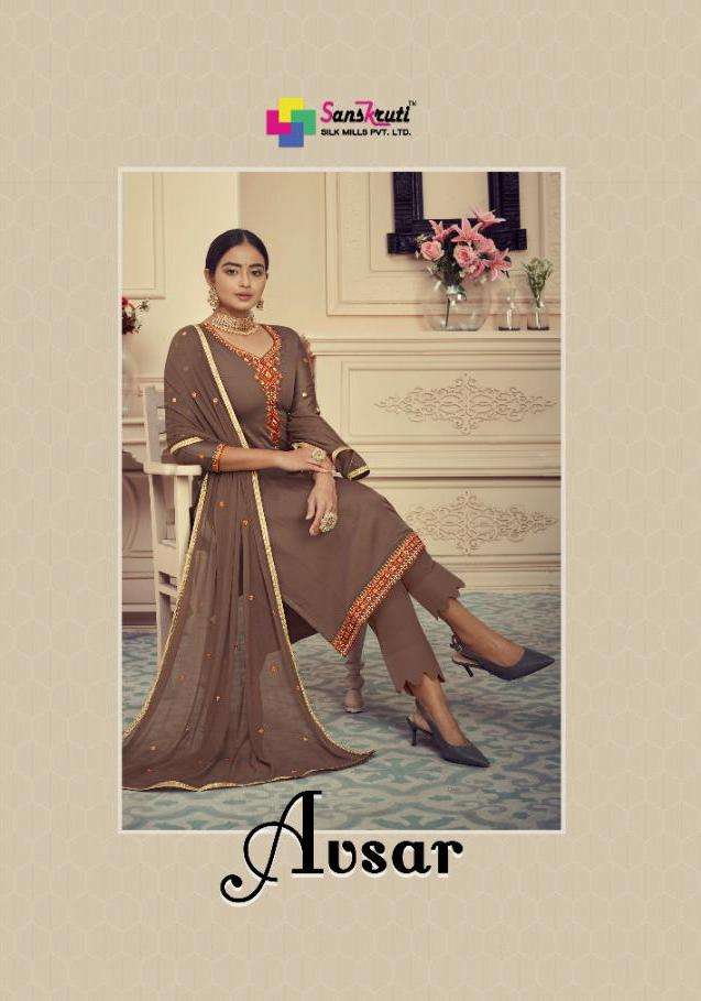Sanskruti Avsar Jam Silk Heavy Embroidery And Slave Work Salwar Kameez