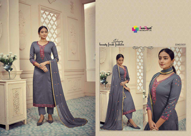 Sanskruti Avsar Jam Silk Heavy Embroidery And Slave Work Salwar Kameez