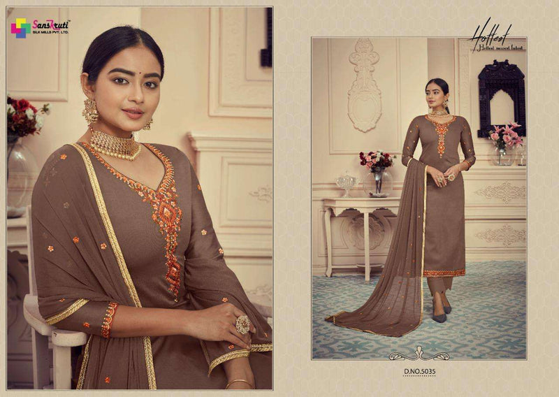 Sanskruti Avsar Jam Silk Heavy Embroidery And Slave Work Salwar Kameez
