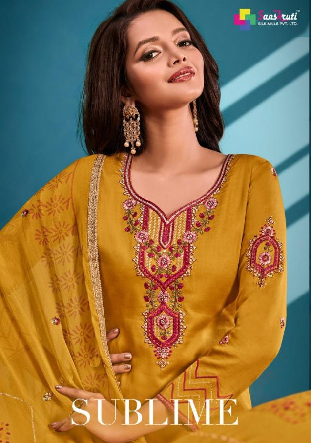 Sanskruti Silk Sublime Jam Silk With Heavy Work Salwar Suit