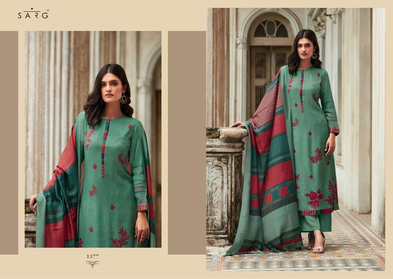 Sarg Aromatic Meadow Twill Digital Print Handwork Stylish Wear Salwar Kameez
