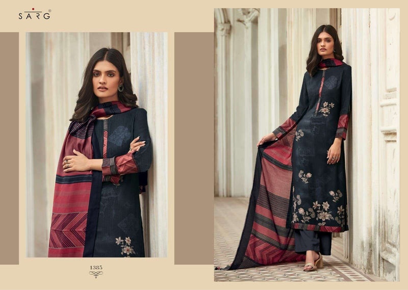 Sarg Aromatic Meadow Twill Digital Print Handwork Stylish Wear Salwar Kameez