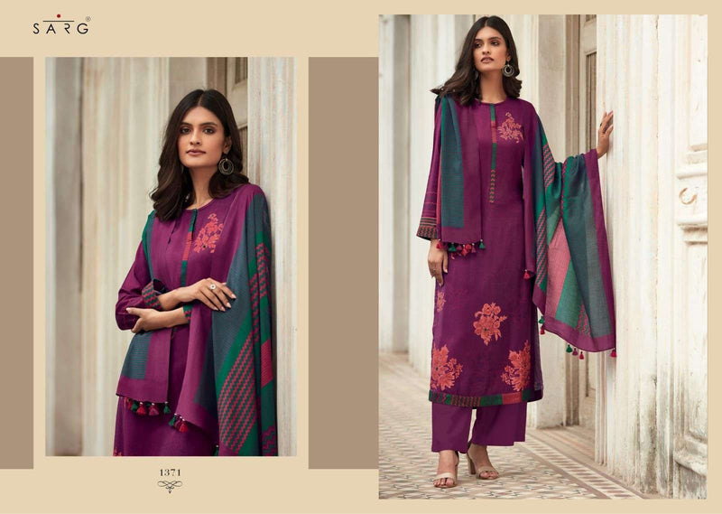 Sarg Aromatic Meadow Twill Digital Print Handwork Stylish Wear Salwar Kameez