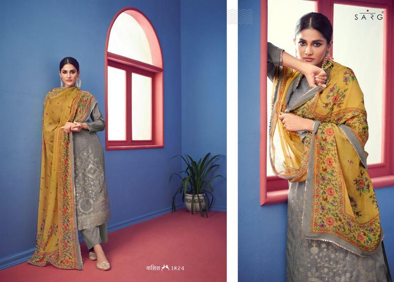 Sarg Fashion Kasish Jacquard Front With Pure Russian Silk Salwar Suit