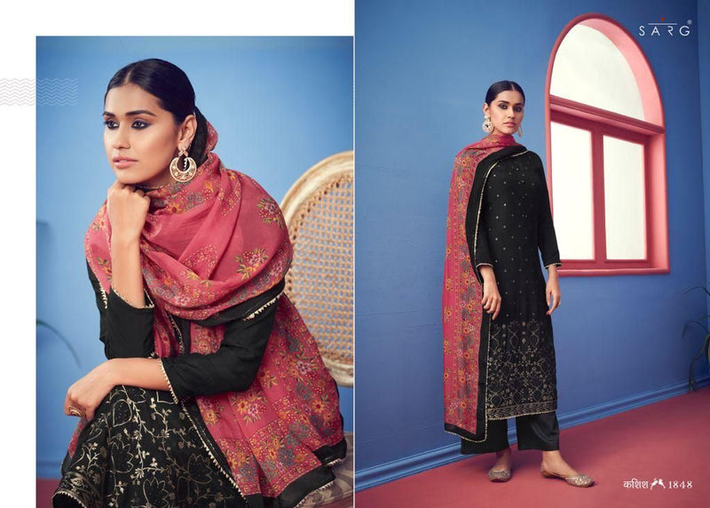 Sarg Fashion Kasish Jacquard Front With Pure Russian Silk Salwar Suit