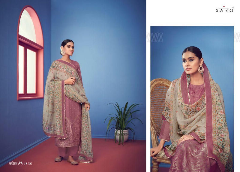 Sarg Fashion Kasish Jacquard Front With Pure Russian Silk Salwar Suit