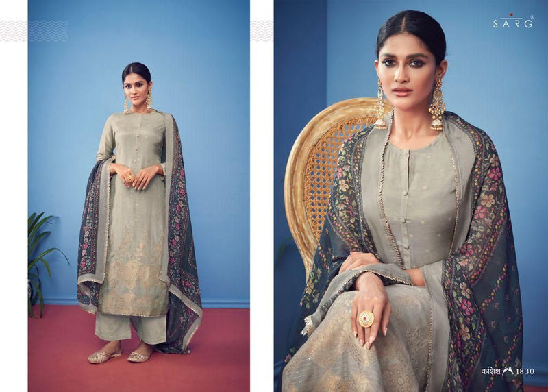 Sarg Fashion Kasish Jacquard Front With Pure Russian Silk Salwar Suit