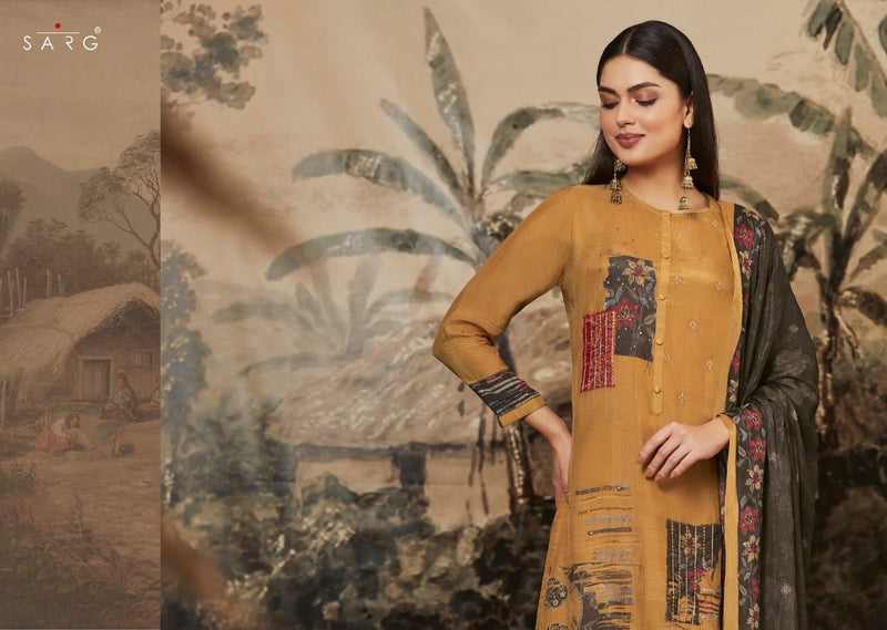 Sarg Katran Cachmiri Silk Digital Print Handwork Stylish Designer Salwar Suit