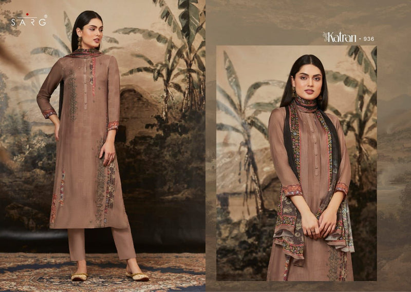 Sarg Katran Cachmiri Silk Digital Print Handwork Stylish Designer Salwar Suit