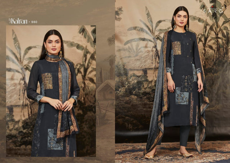 Sarg Katran Cachmiri Silk Digital Print Handwork Stylish Designer Salwar Suit