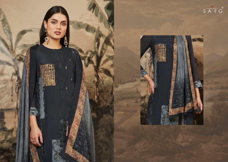 Sarg Katran Cachmiri Silk Digital Print Handwork Stylish Designer Salwar Suit