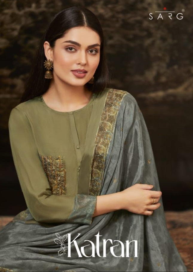 Sarg Katran Cachmiri Silk Digital Print Handwork Stylish Designer Salwar Suit