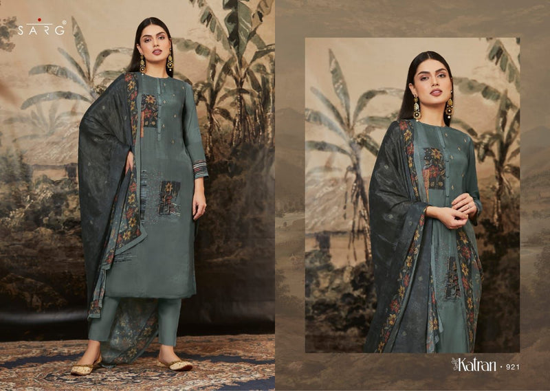 Sarg Katran Cachmiri Silk Digital Print Handwork Stylish Designer Salwar Suit