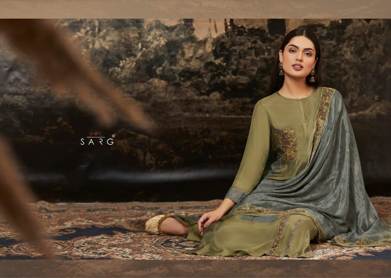 Sarg Katran Cachmiri Silk Digital Print Handwork Stylish Designer Salwar Suit
