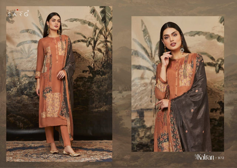 Sarg Katran Cachmiri Silk Digital Print Handwork Stylish Designer Salwar Suit