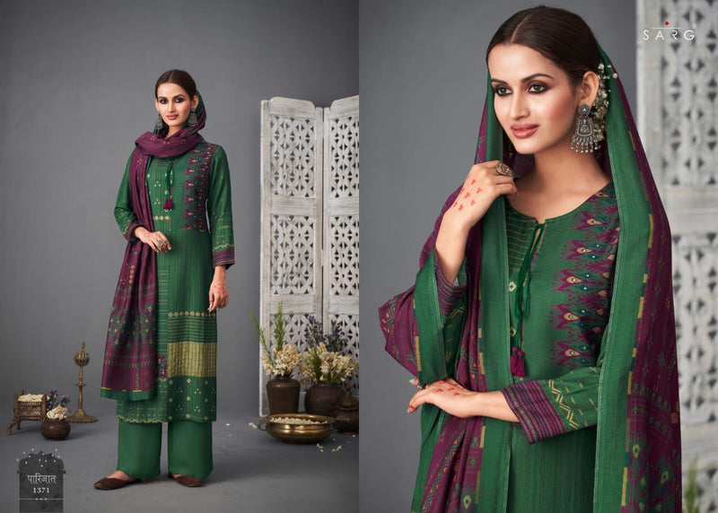 Sarg Parijat Pashmina Digital Print With Hand Work Salwar Suit
