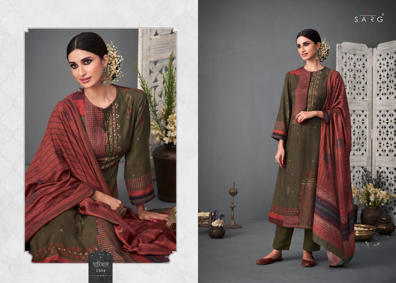 Sarg Parijat Pashmina Digital Print With Hand Work Salwar Suit