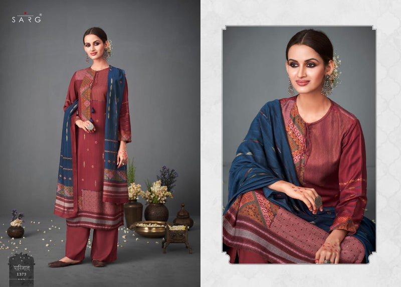 Sarg Parijat Pashmina Digital Print With Hand Work Salwar Suit