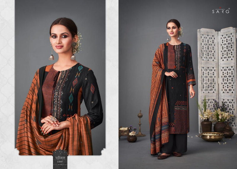 Sarg Parijat Pashmina Digital Print With Hand Work Salwar Suit