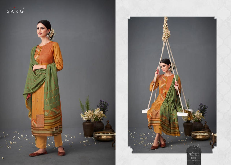 Sarg Parijat Pashmina Digital Print With Hand Work Salwar Suit