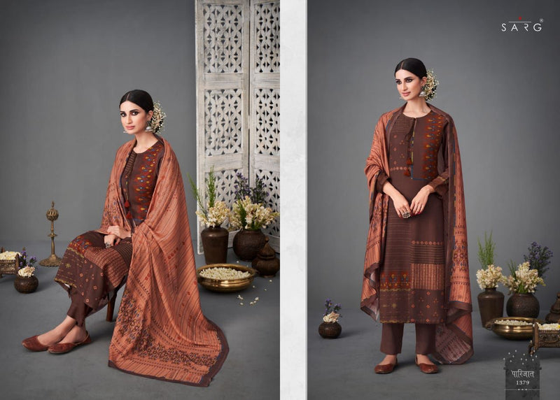 Sarg Parijat Pashmina Digital Print With Hand Work Salwar Suit