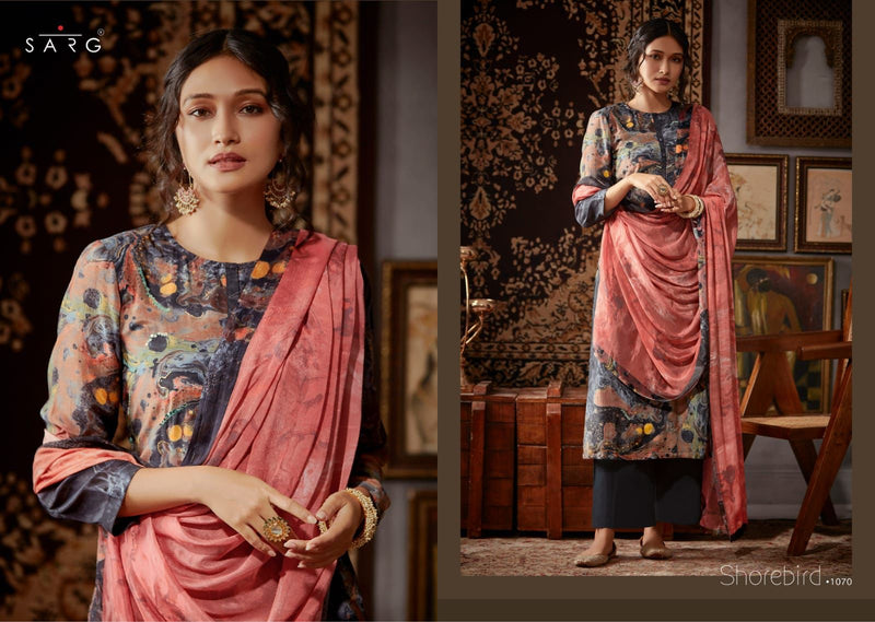 Sarg Shoebird Kashmiri Silk Digital Print With Handwork Salwar Suit