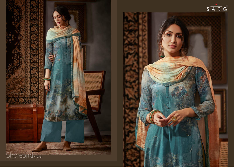 Sarg Shoebird Kashmiri Silk Digital Print With Handwork Salwar Suit