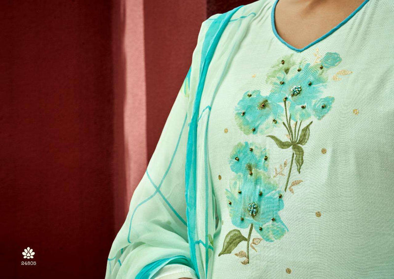 Sargam Prints Areeba Vol 2 Pure Maslin Designer Print Khatli Work Salwar Kameez