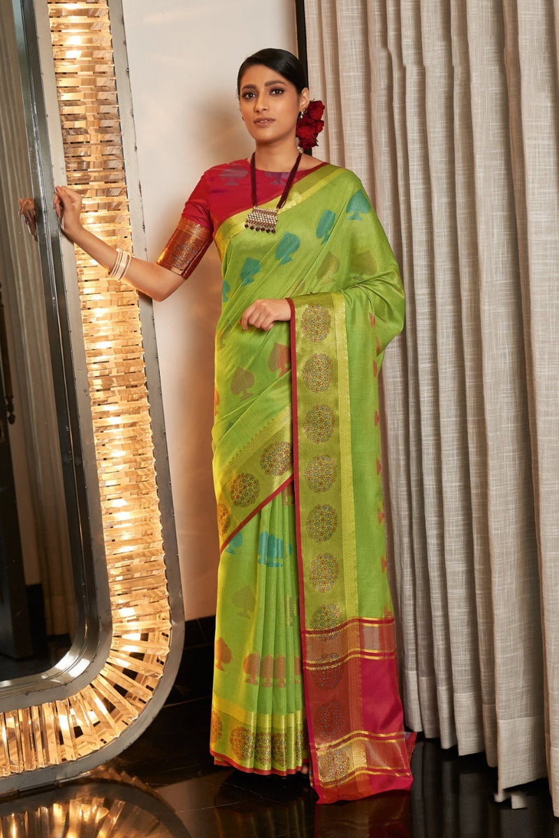 Sargam Prints Swarna Cotton Zari Weaving Saree
