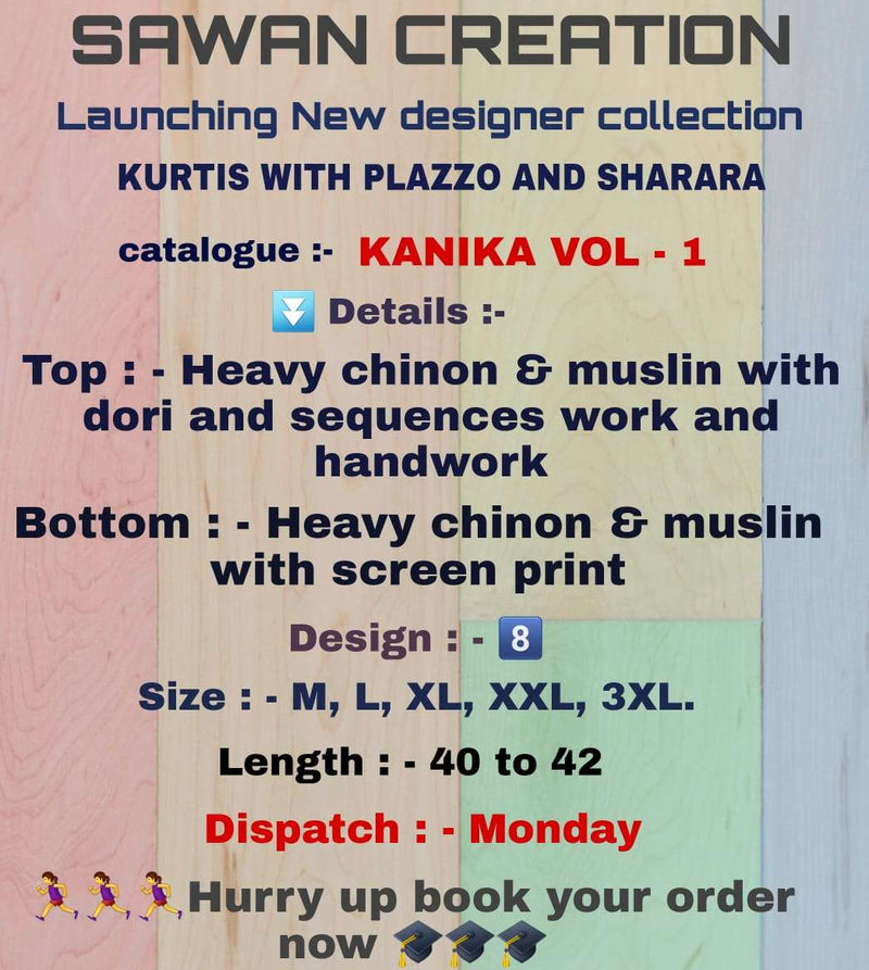 Sawan Textiles Kanika Vol 1 Chinon Muslin Fency Kurti
