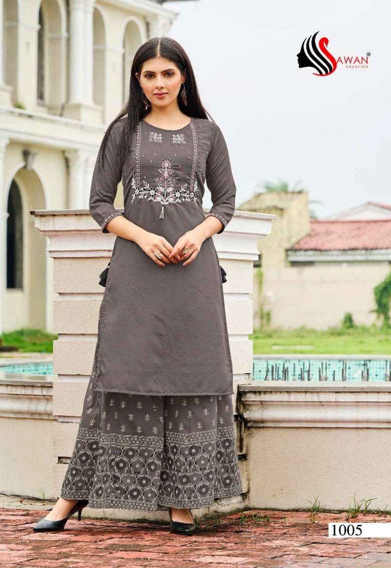 Sawan Textiles Kanika Vol 1 Chinon Muslin Fency Kurti