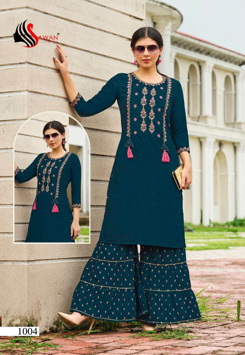 Sawan Textiles Kanika Vol 1 Chinon Muslin Fency Kurti