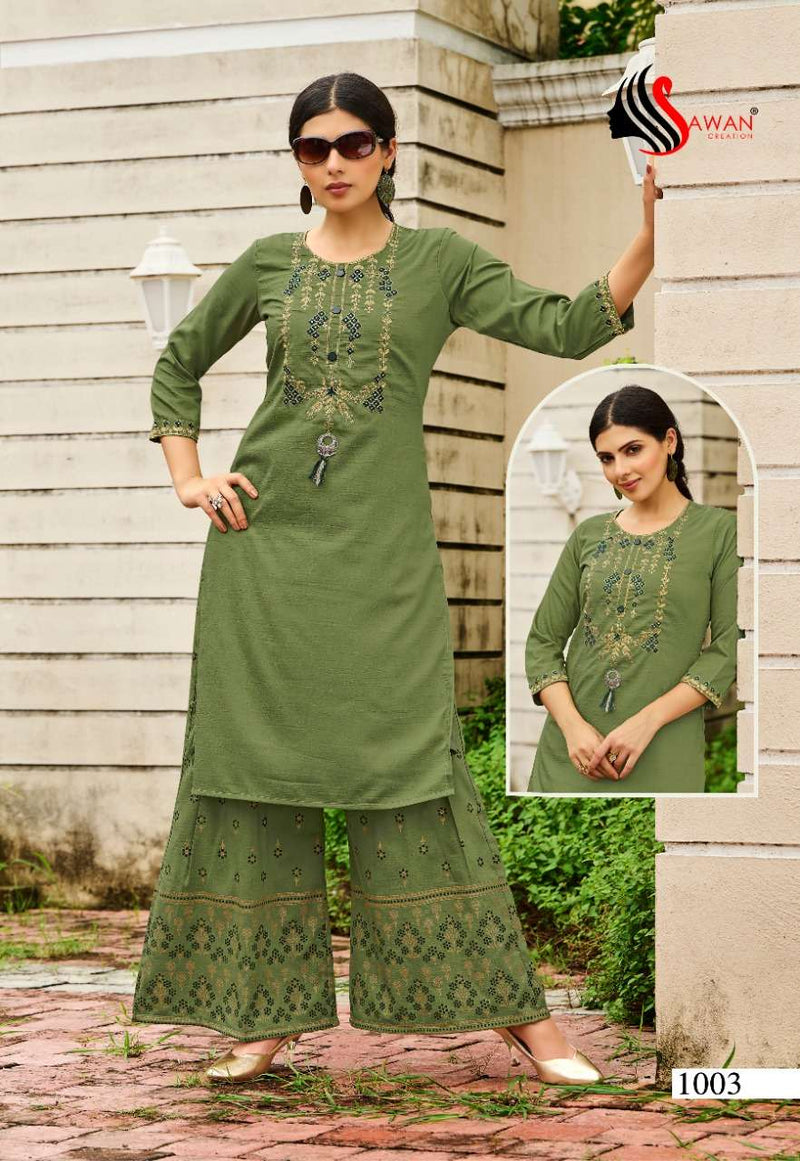 Sawan Textiles Kanika Vol 1 Chinon Muslin Fency Kurti