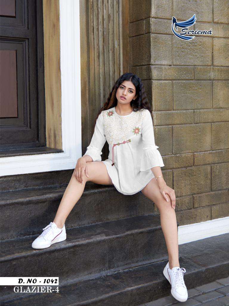 Seriema Glazier Vol 4 Heavy Rayon With Stylish Embroidery Work Kurti