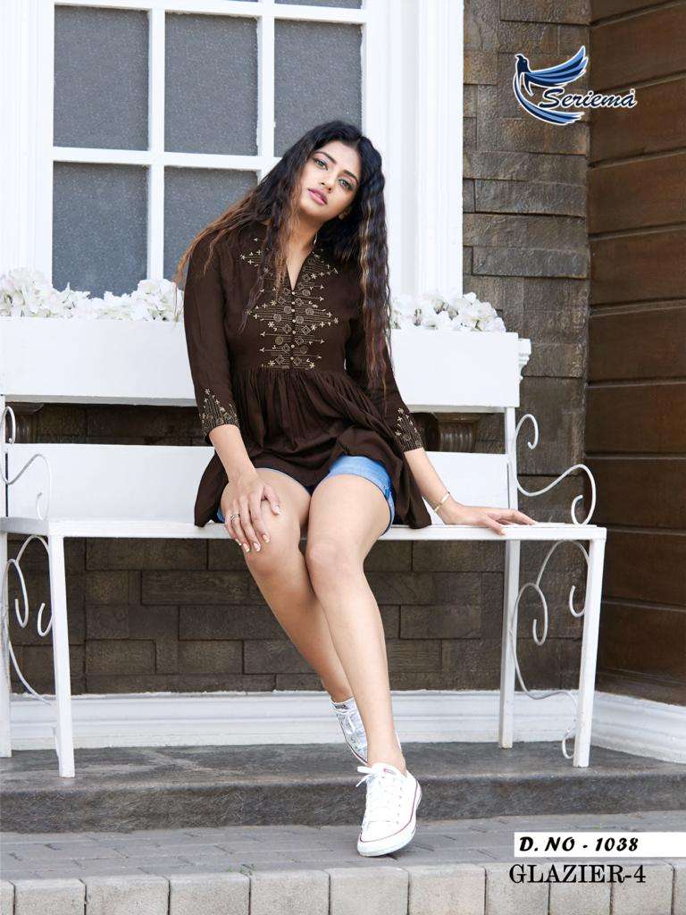 Seriema Glazier Vol 4 Heavy Rayon With Stylish Embroidery Work Kurti