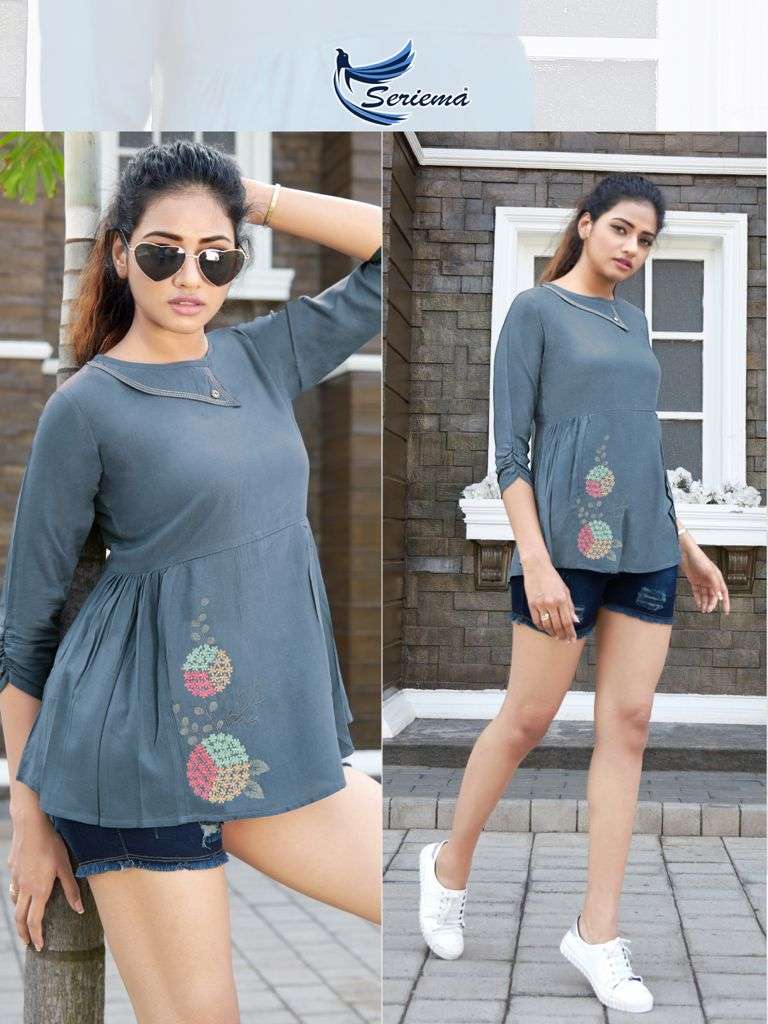 Seriema Glazier Vol 4 Heavy Rayon With Stylish Embroidery Work Kurti