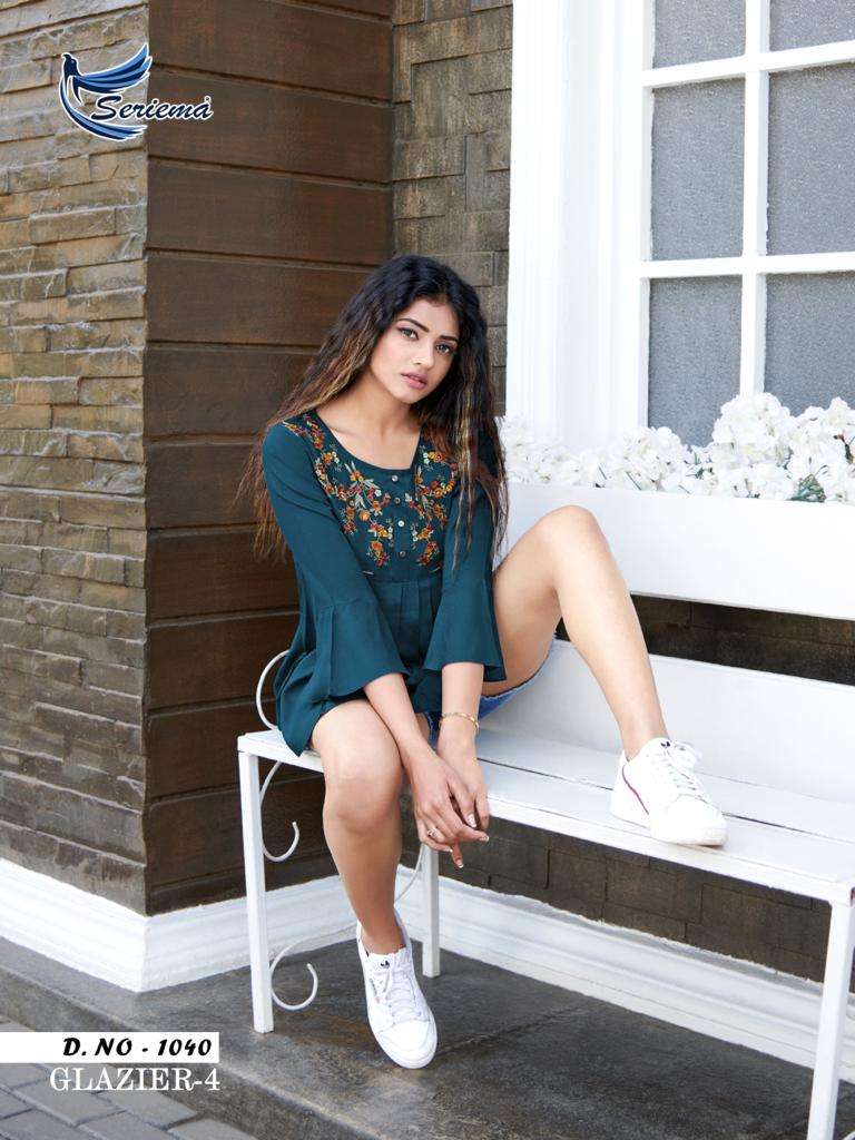 Seriema Glazier Vol 4 Heavy Rayon With Stylish Embroidery Work Kurti
