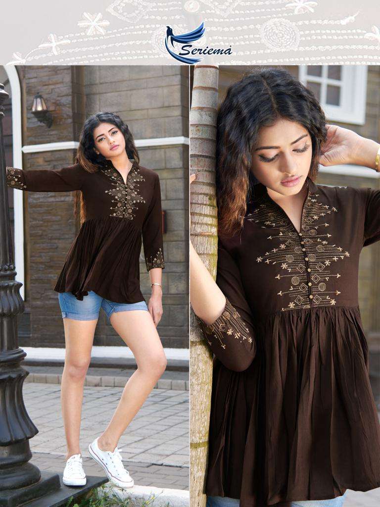 Seriema Glazier Vol 4 Heavy Rayon With Stylish Embroidery Work Kurti