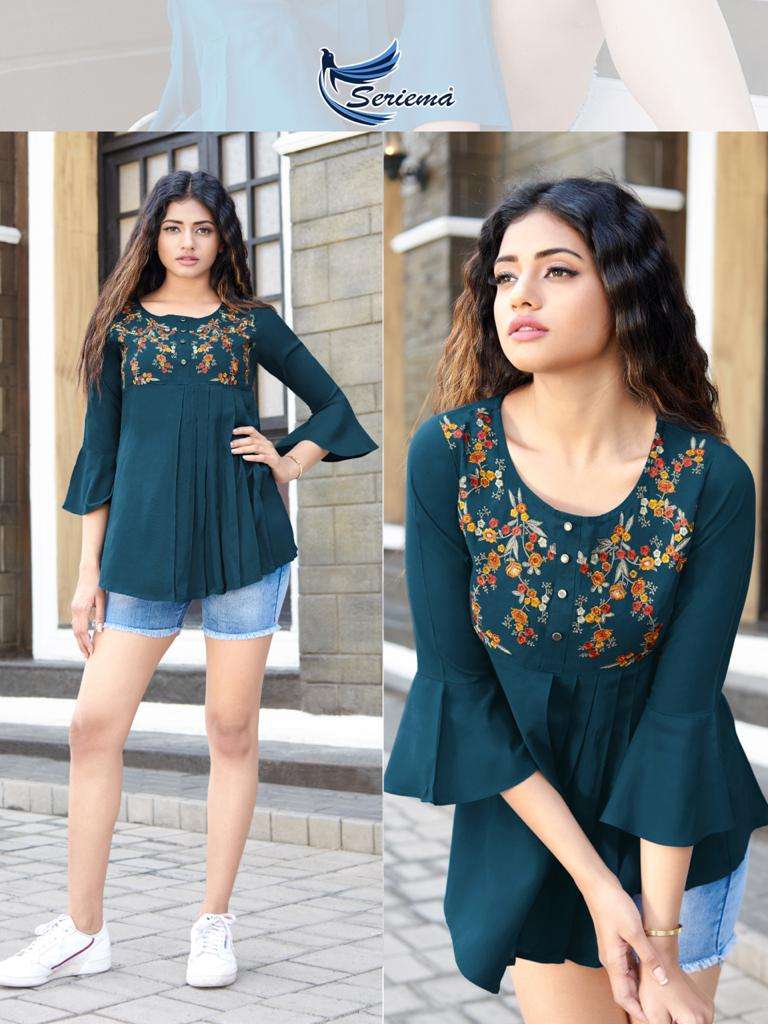 Seriema Glazier Vol 4 Heavy Rayon With Stylish Embroidery Work Kurti
